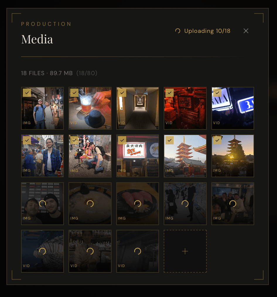 Uploading vacation photos and clips to VideoVenture